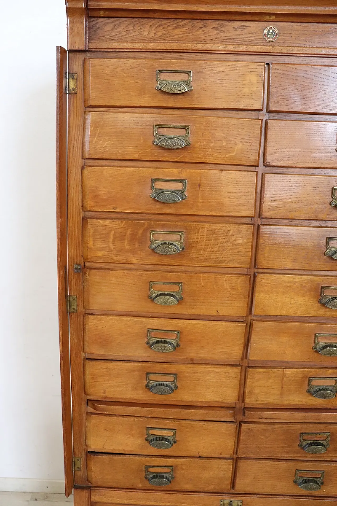 oak office chest of drawers, 1920s 7