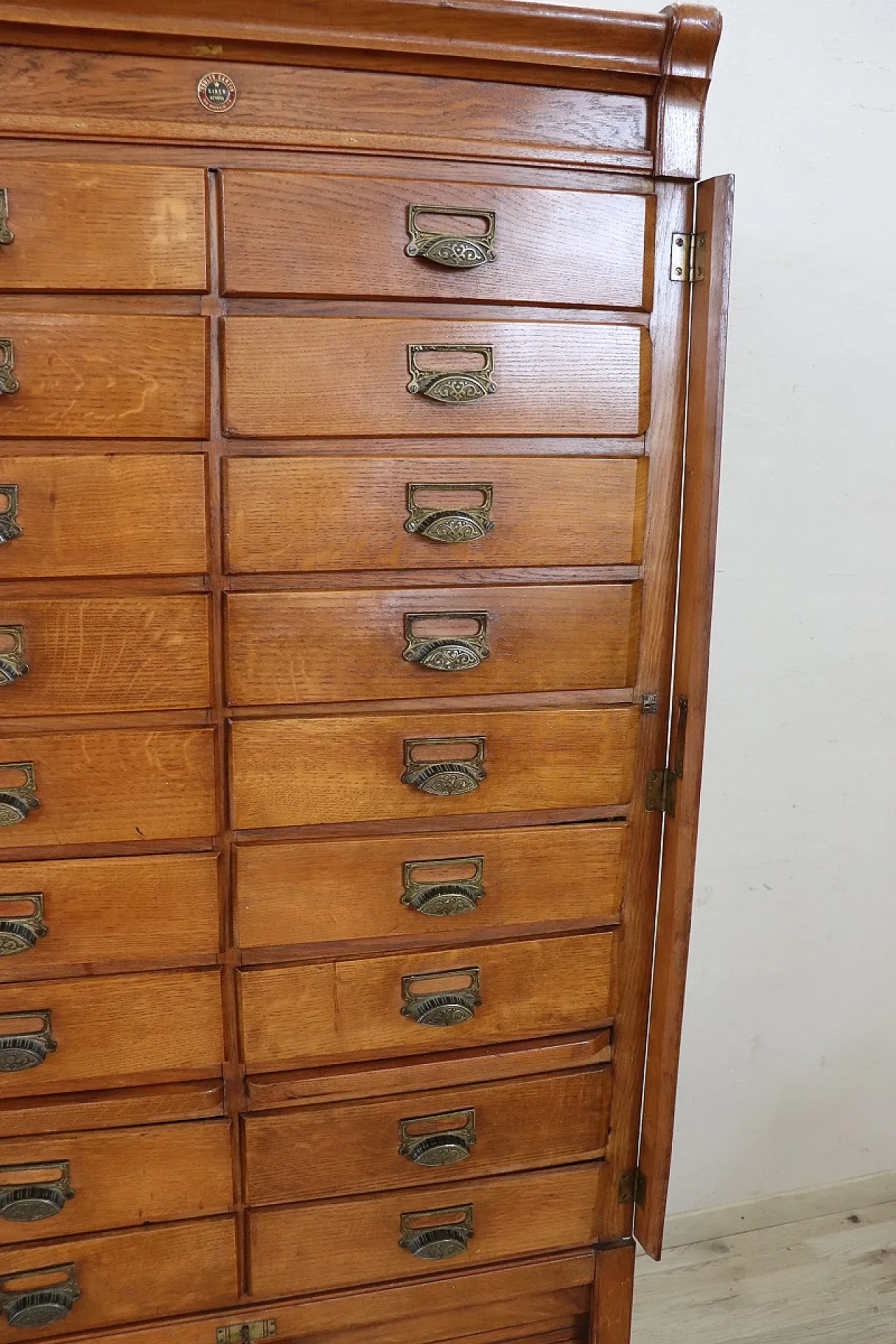 oak office chest of drawers, 1920s 8