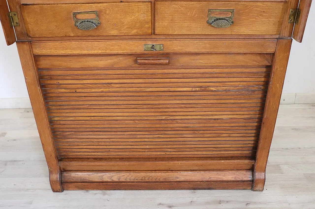 oak office chest of drawers, 1920s 9