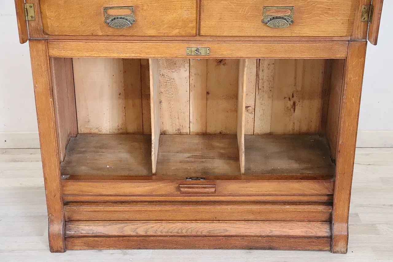oak office chest of drawers, 1920s 10