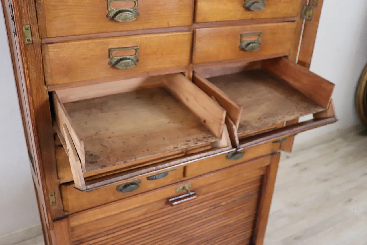 oak office chest of drawers, 1920s 12