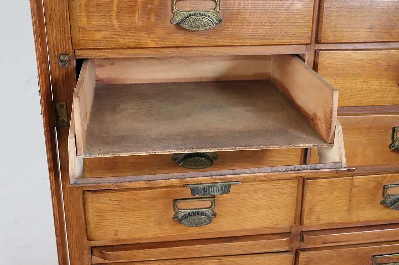 oak office chest of drawers, 1920s 16