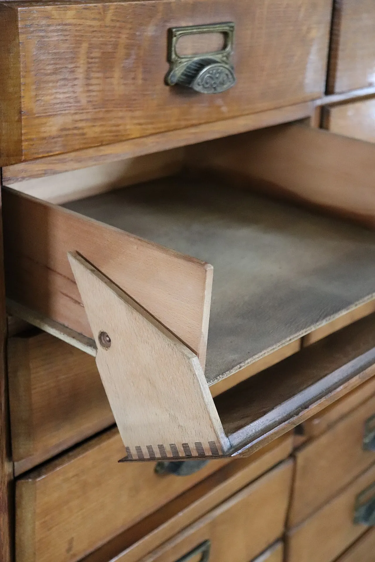 oak office chest of drawers, 1920s 17