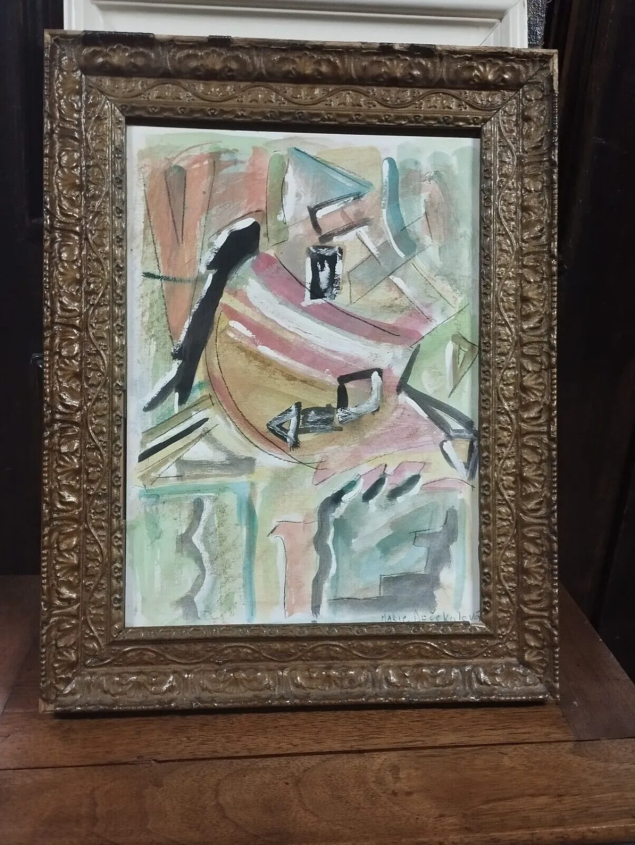 Abstract mixed technique painting by Dočekalová-Syslová, 20th century 4