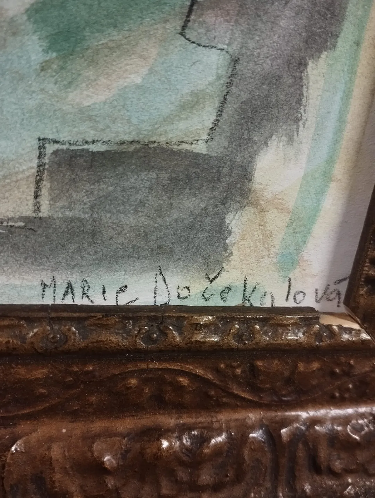 Abstract mixed technique painting by Dočekalová-Syslová, 20th century 5