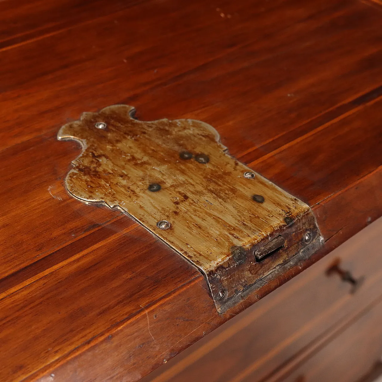 Mobile a ribalta in acero e bronzo con 5 cassetti, '800 7