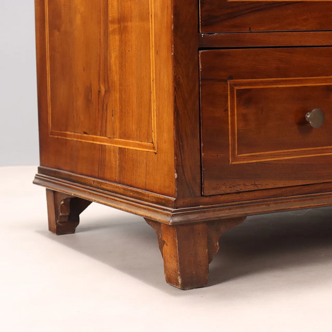 Mobile a ribalta in acero e bronzo con 5 cassetti, '800 9