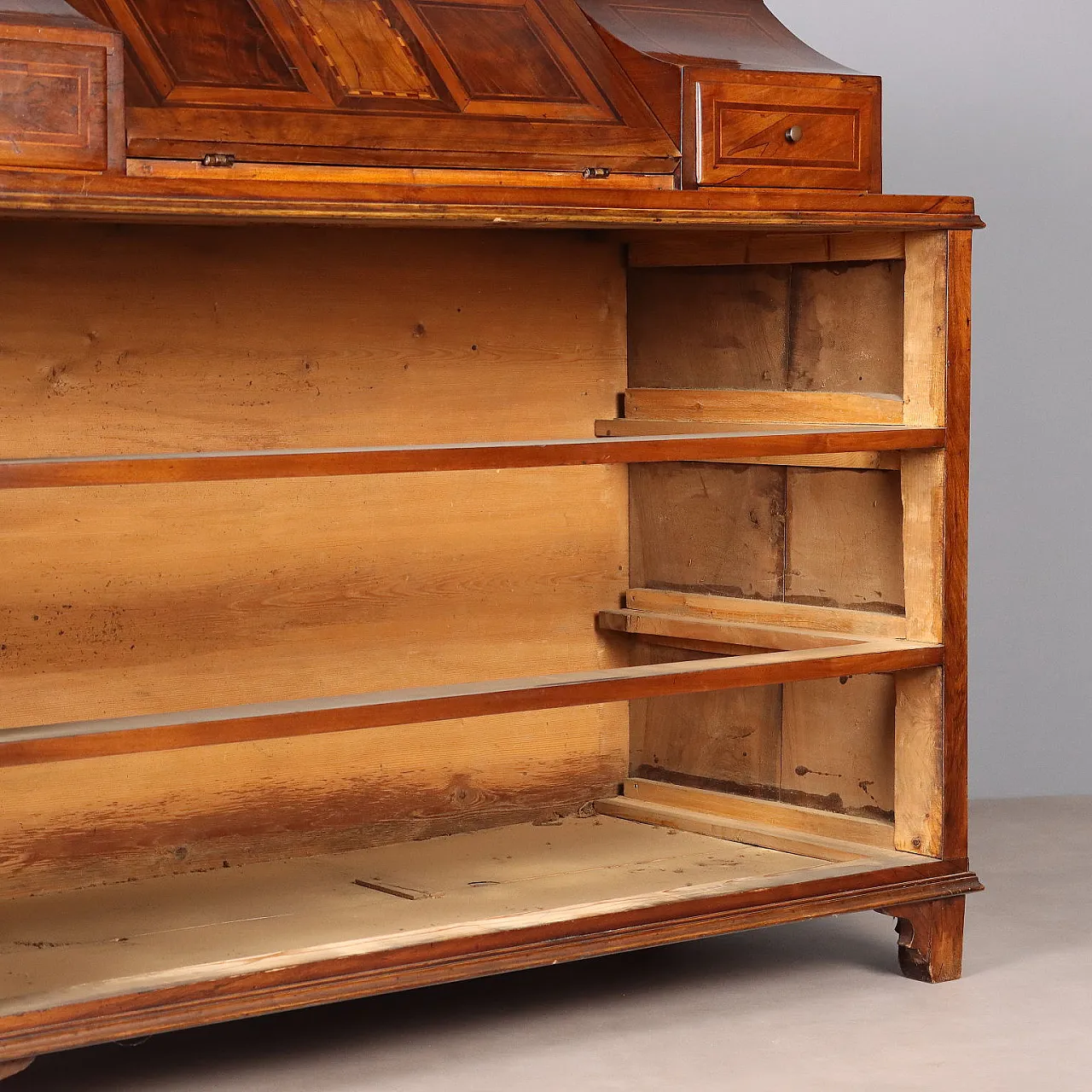 Mobile a ribalta in acero e bronzo con 5 cassetti, '800 10