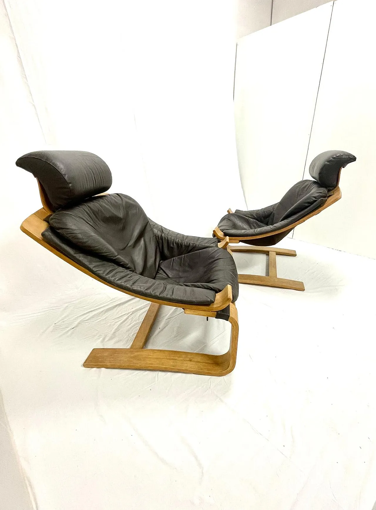 Pair of Kroken armchairs by Ake Fribytter for Nelo Mobel, 70s 3
