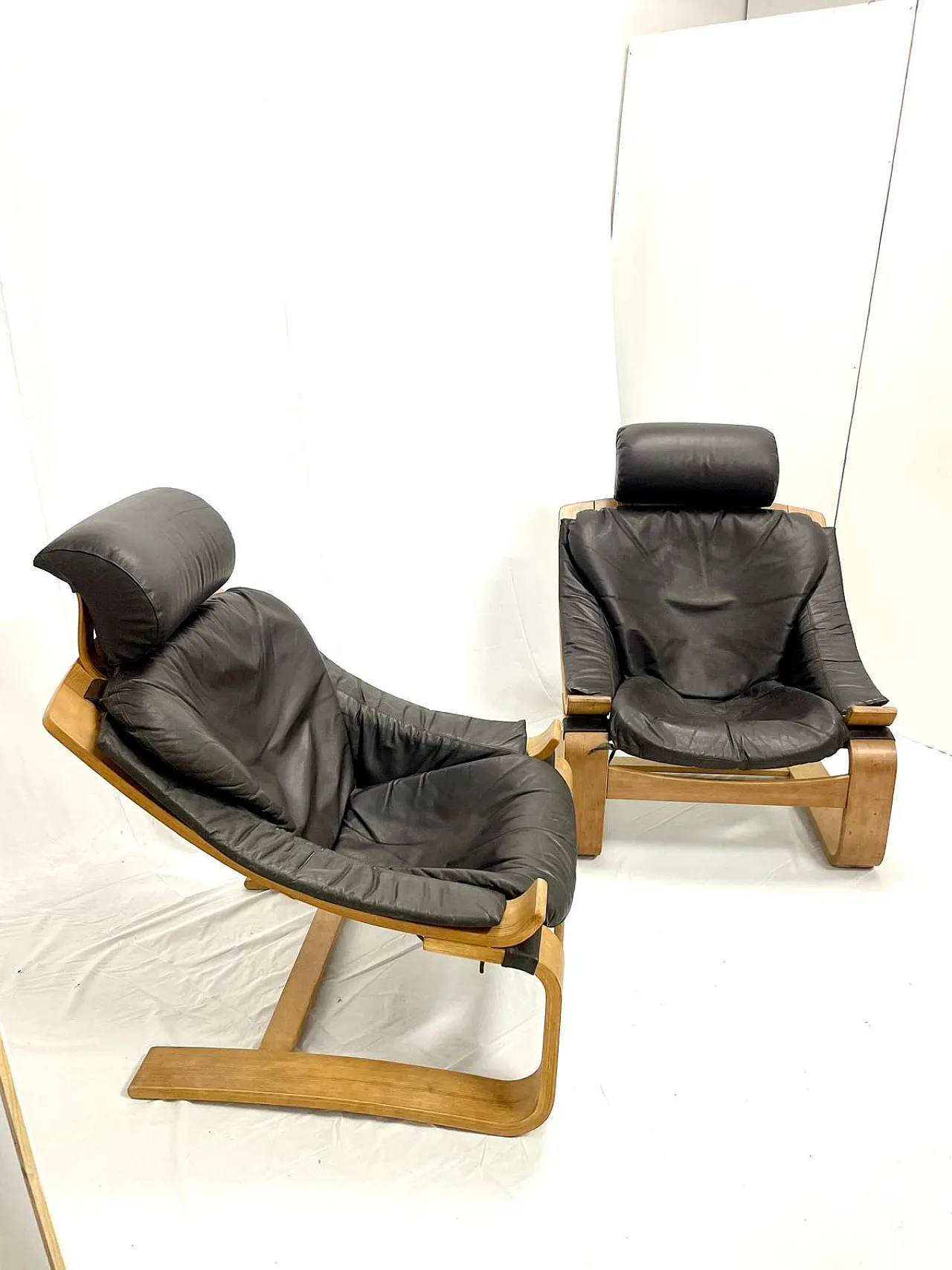 Pair of Kroken armchairs by Ake Fribytter for Nelo Mobel, 70s 6