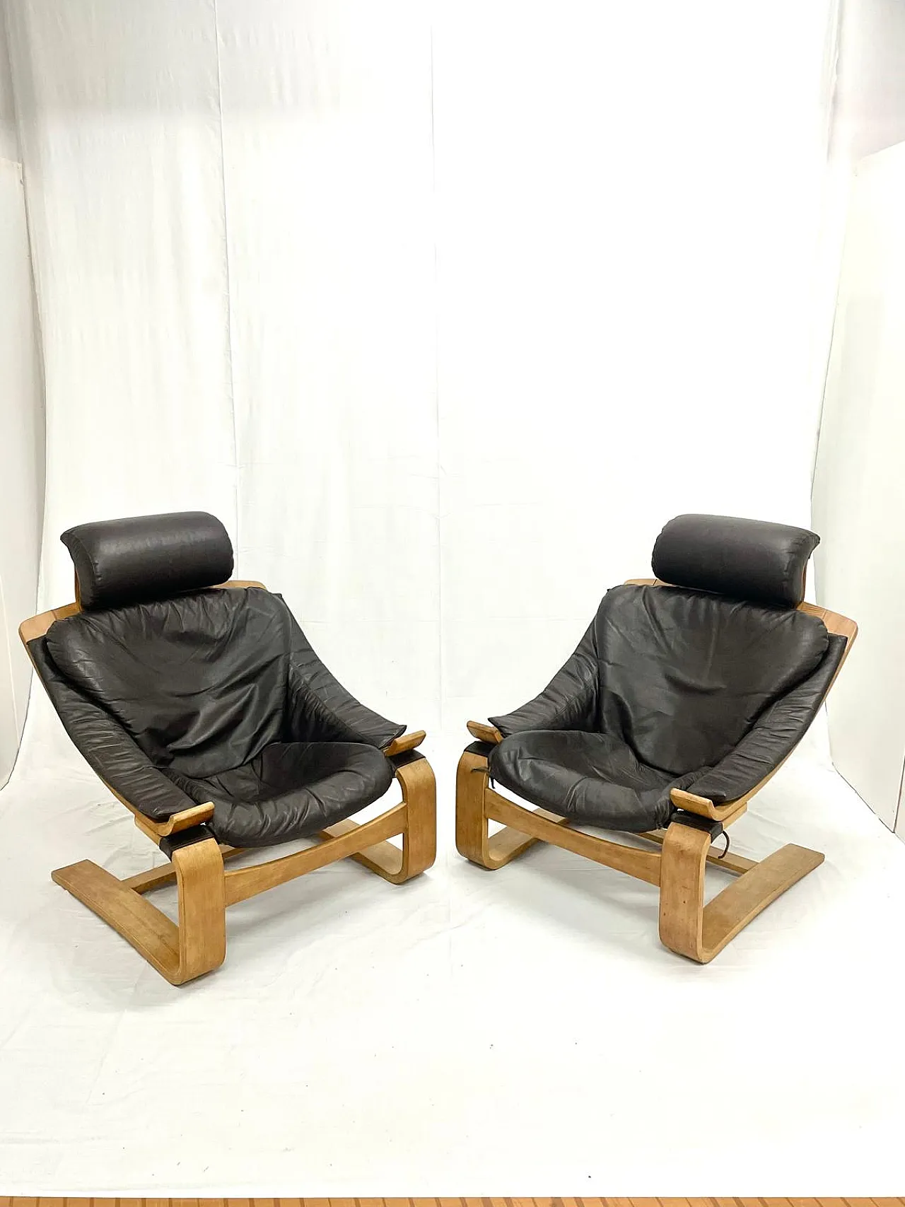 Pair of Kroken armchairs by Ake Fribytter for Nelo Mobel, 70s 10