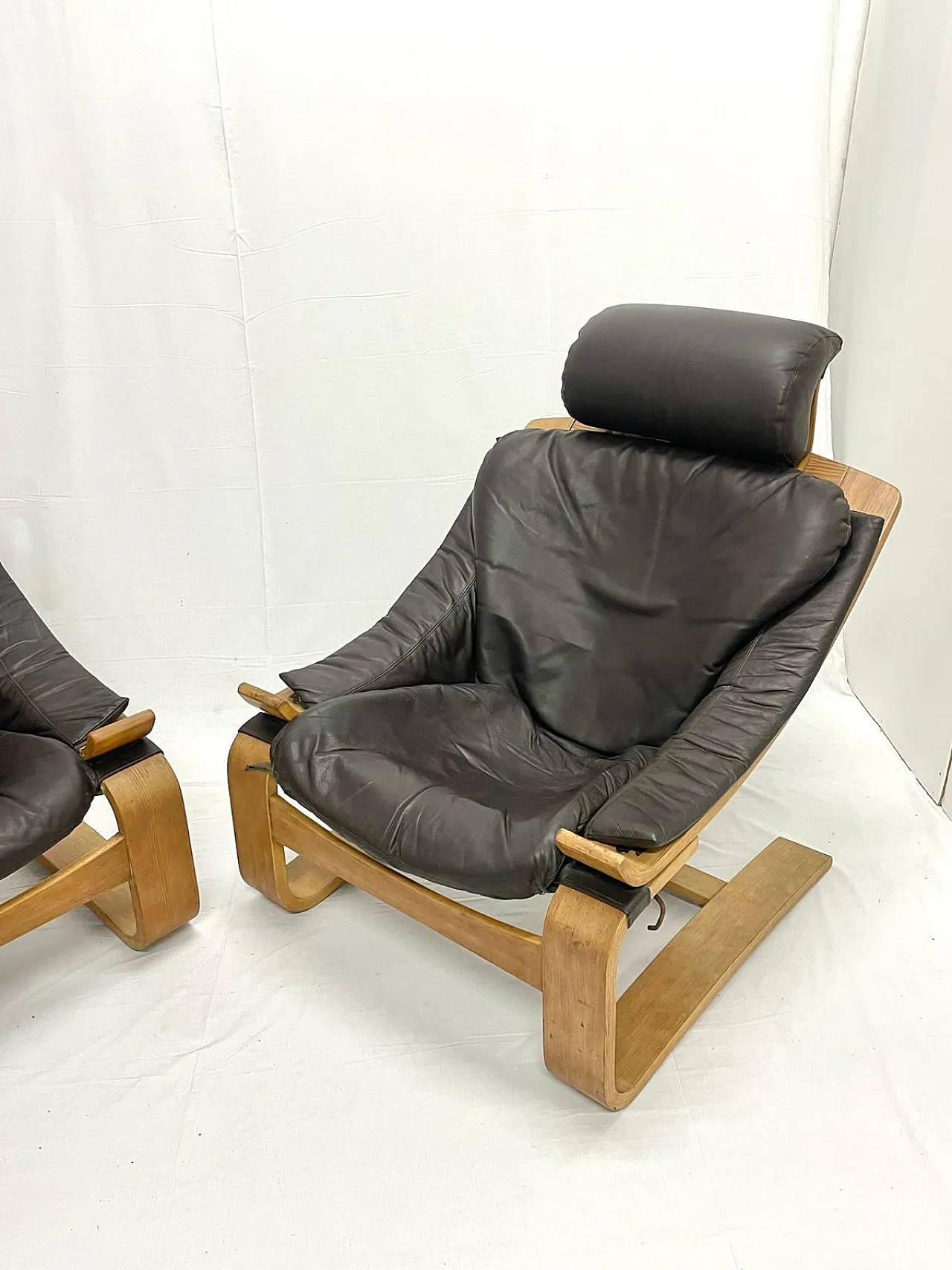 Pair of Kroken armchairs by Ake Fribytter for Nelo Mobel, 70s 15