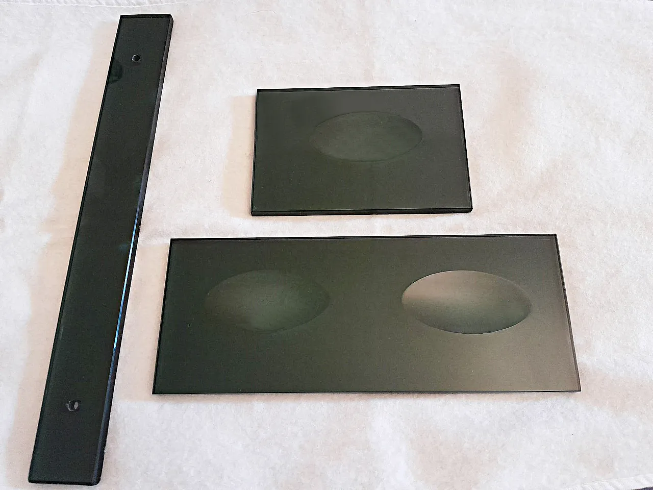 Elegante set bagno in vetro fumé, anni '70 2