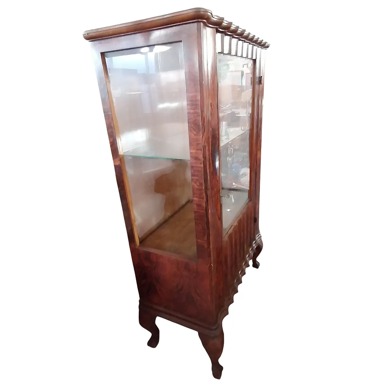 Vetrina Veneziana in Radice di Noce, epoca 1890 4