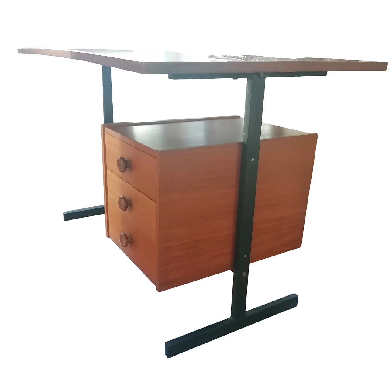 Scrivania in teak, Italia, anni '70 1