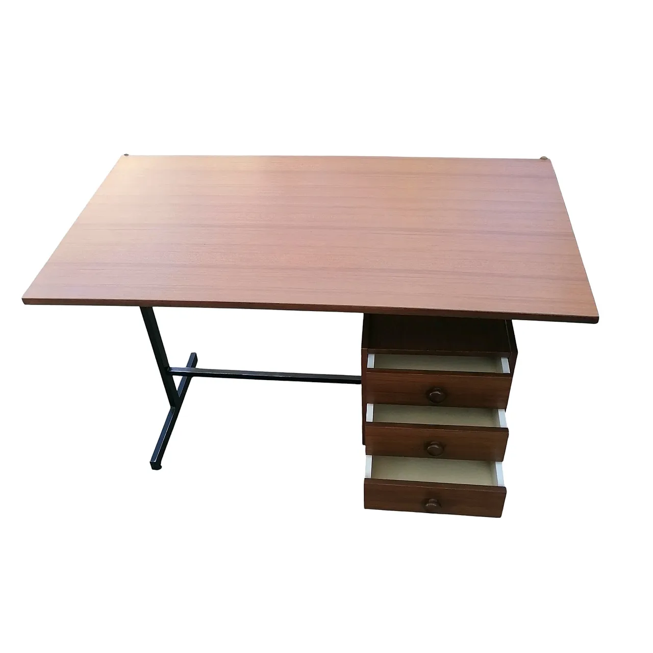 Scrivania in teak, Italia, anni '70 7