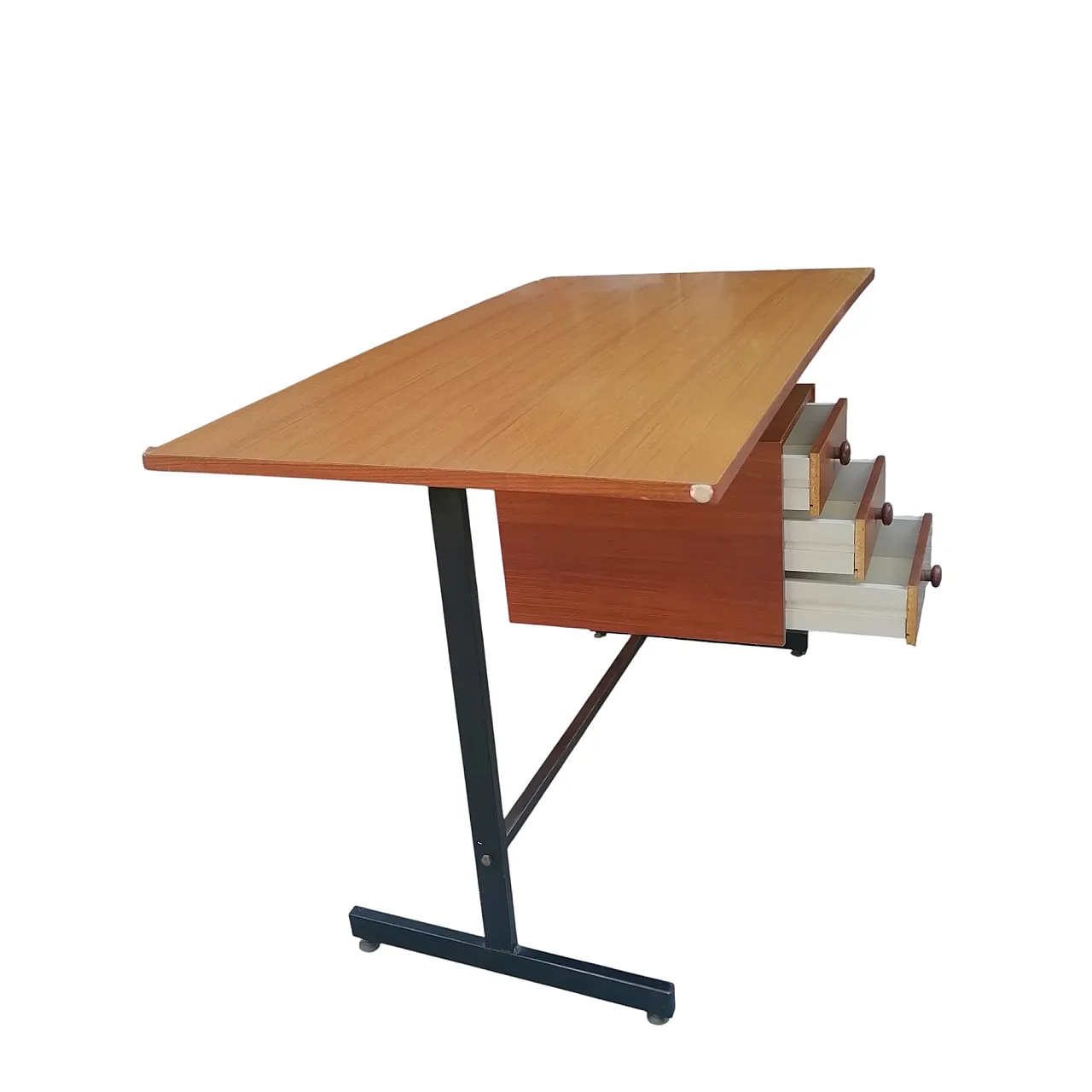 Scrivania in teak, Italia, anni '70 11