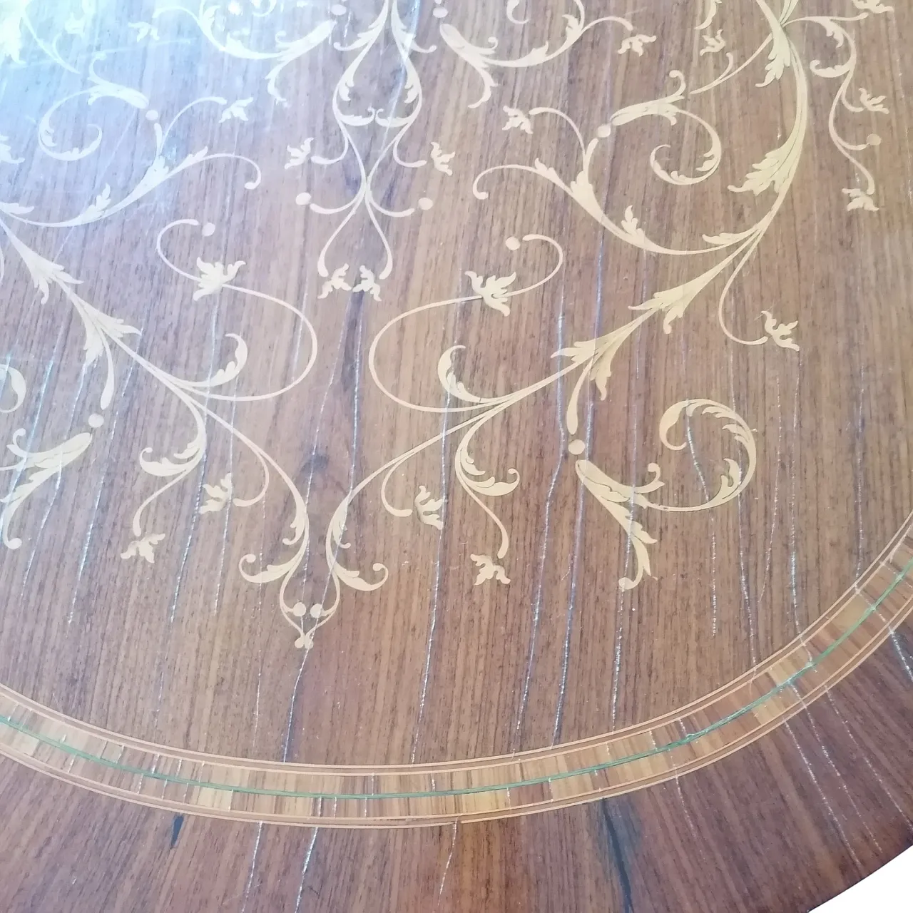 Italian Oval Inlaid Table, 1950s 7