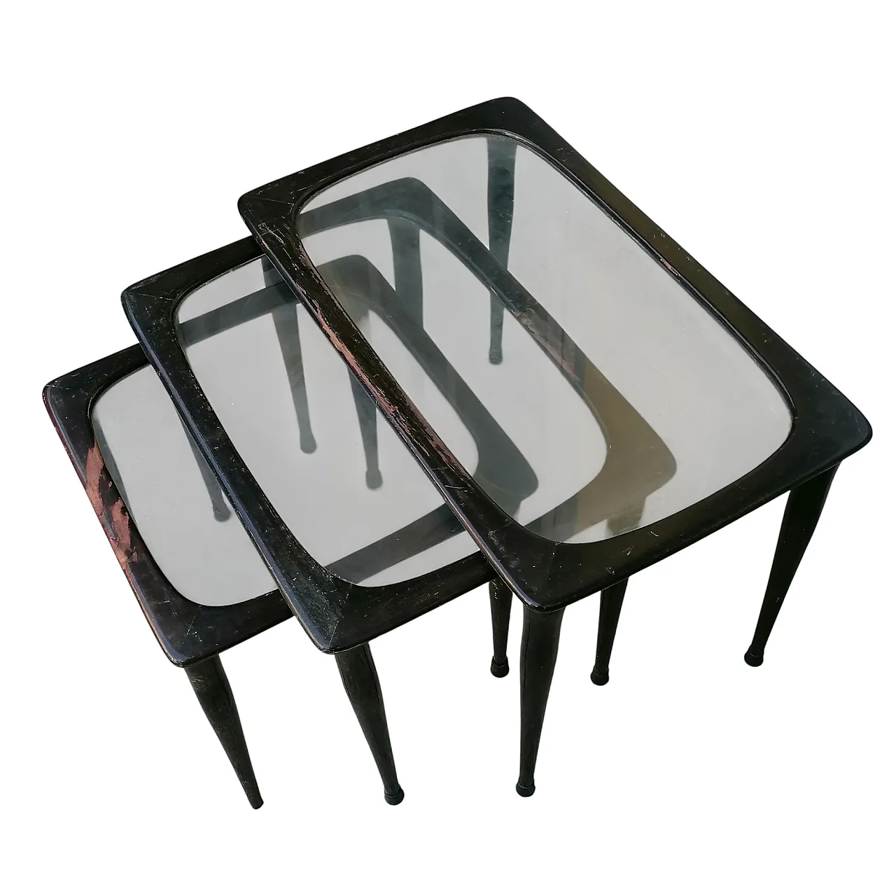 3 Tavolini impilabili stile Ico Parisi, anni '50 6