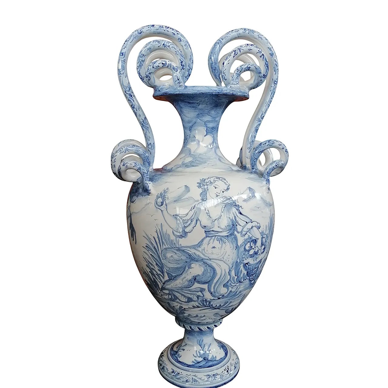 Vaso grande in ceramica dipinta a mano di Spotorno, anni '50 1