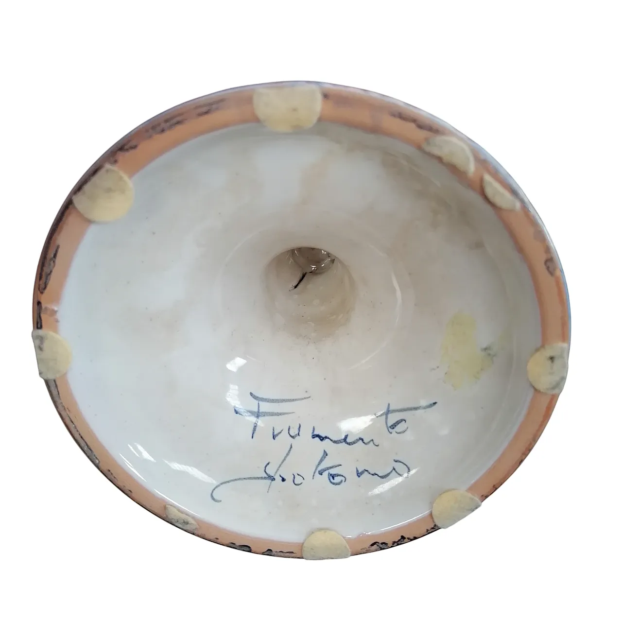 Vaso grande in ceramica dipinta a mano di Spotorno, anni '50 2