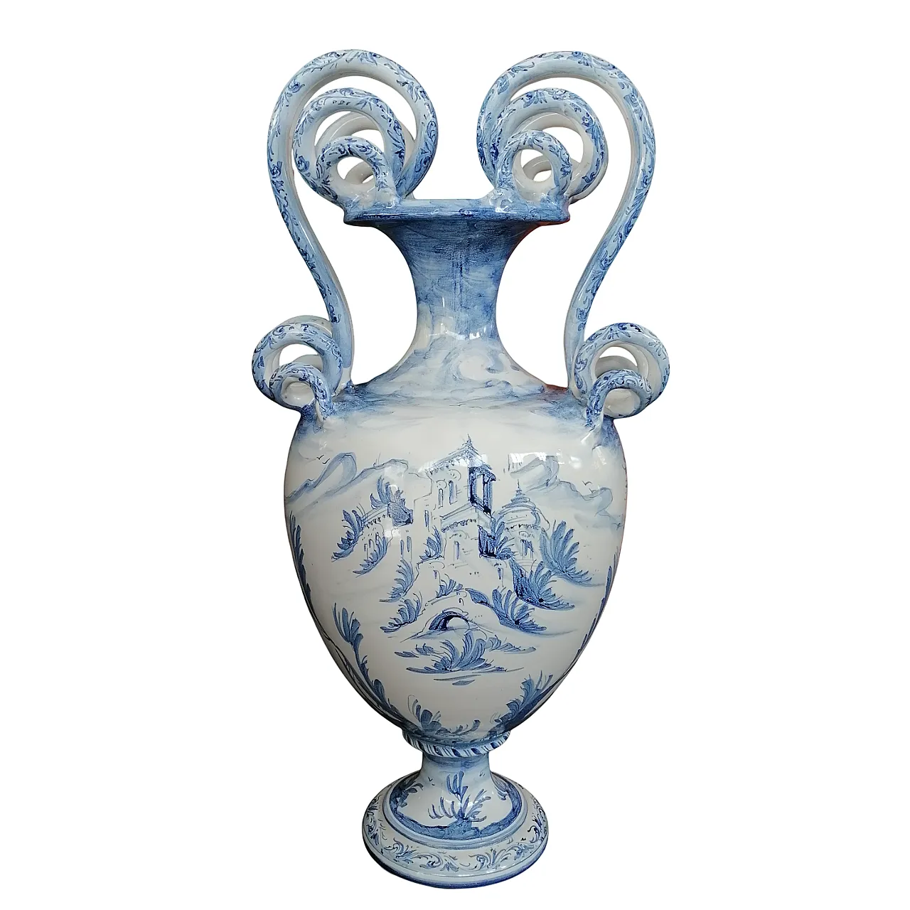 Vaso grande in ceramica dipinta a mano di Spotorno, anni '50 3