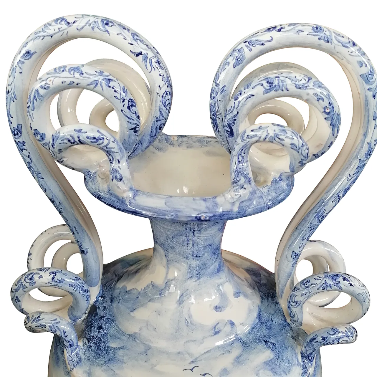 Vaso grande in ceramica dipinta a mano di Spotorno, anni '50 4