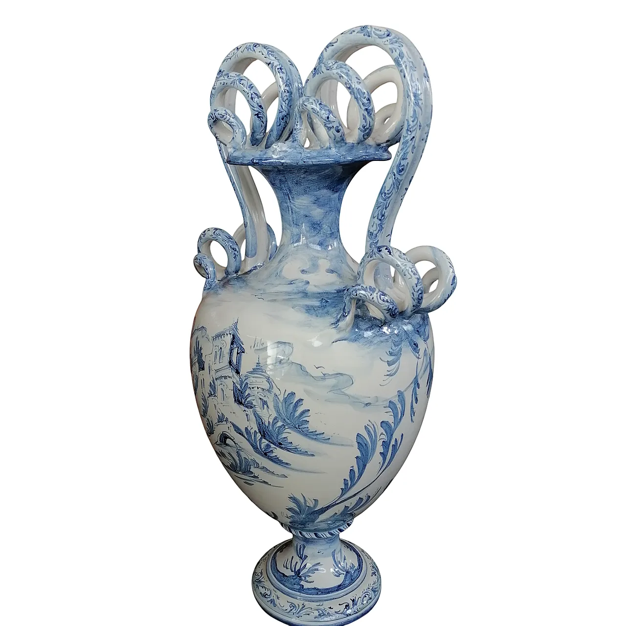 Vaso grande in ceramica dipinta a mano di Spotorno, anni '50 5