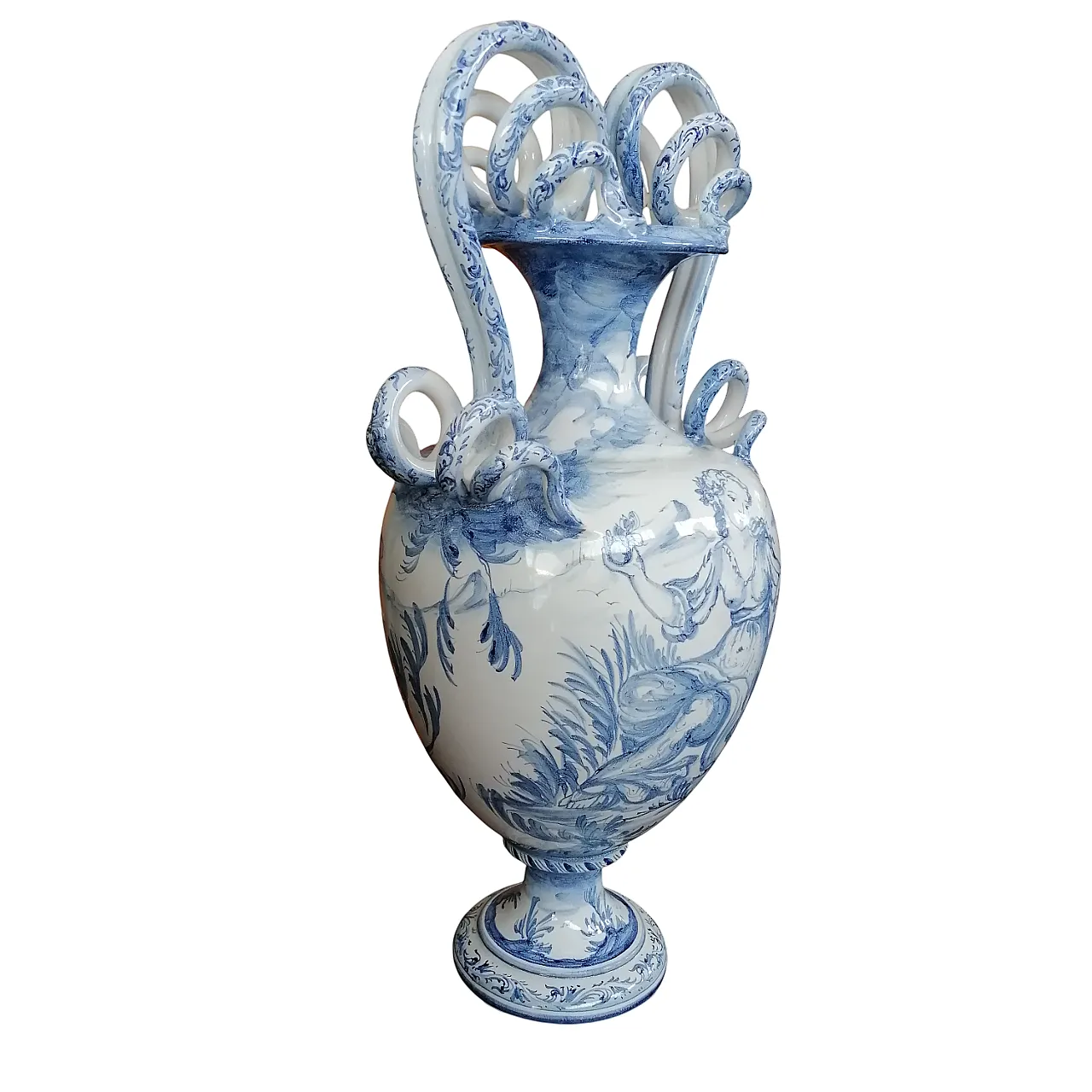 Vaso grande in ceramica dipinta a mano di Spotorno, anni '50 6