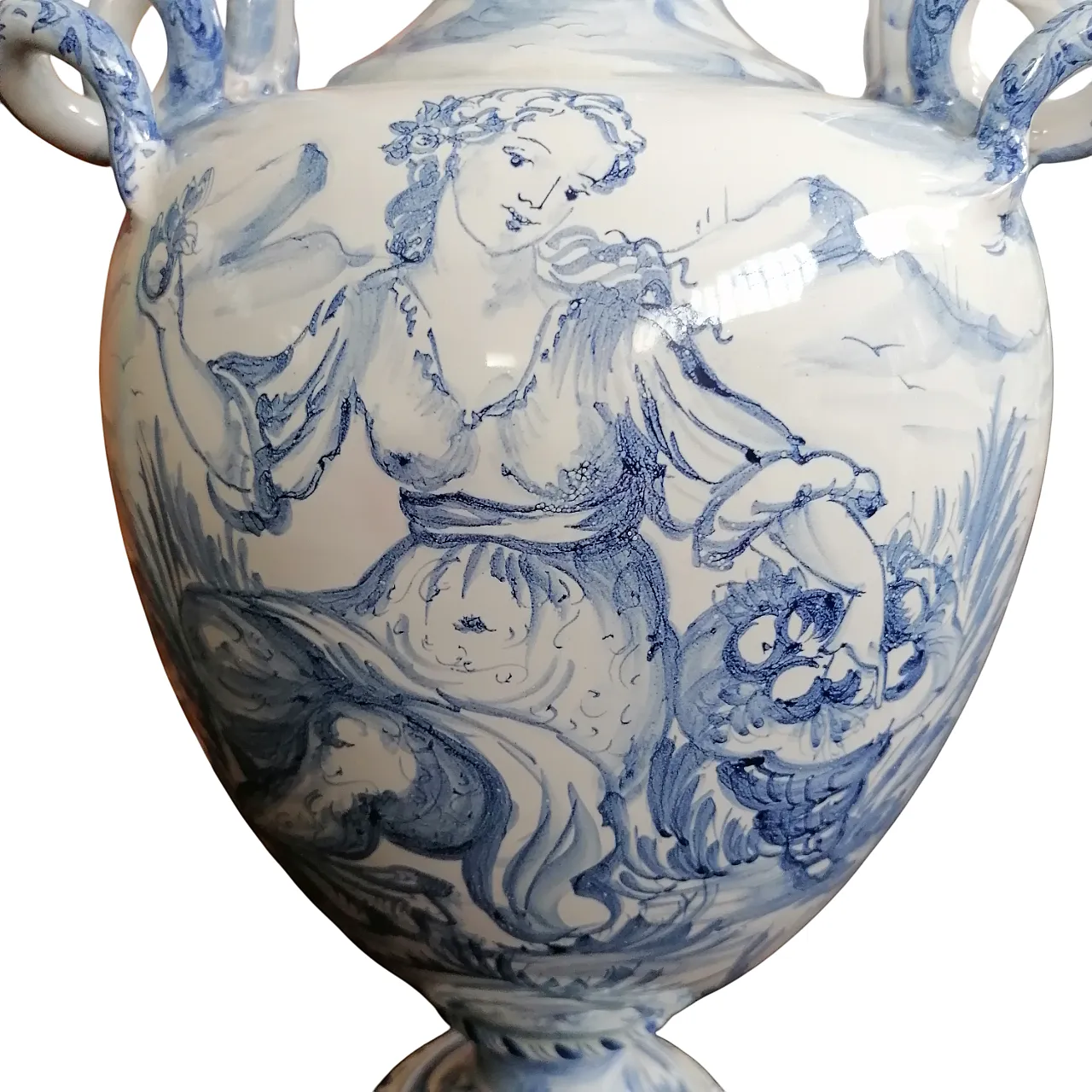 Vaso grande in ceramica dipinta a mano di Spotorno, anni '50 7