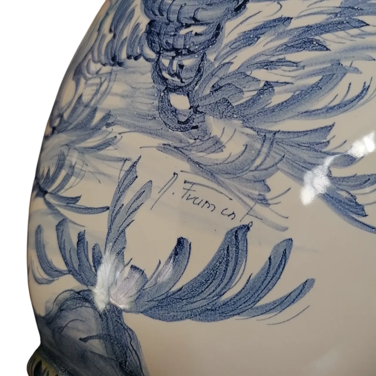 Vaso grande in ceramica dipinta a mano di Spotorno, anni '50 8