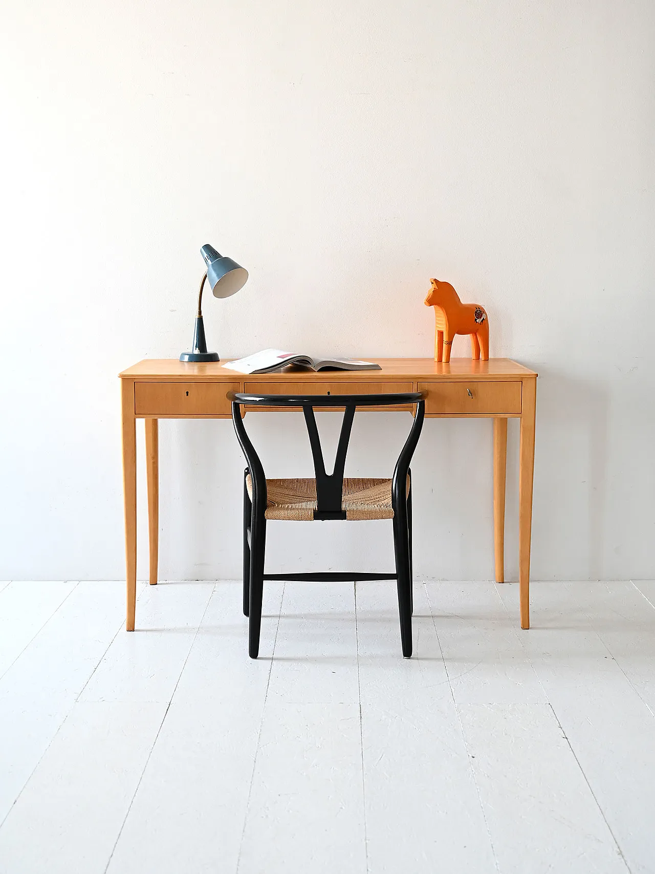 Swedish desk in light birch by Carl Malmsten for Åfors, 1990s 1
