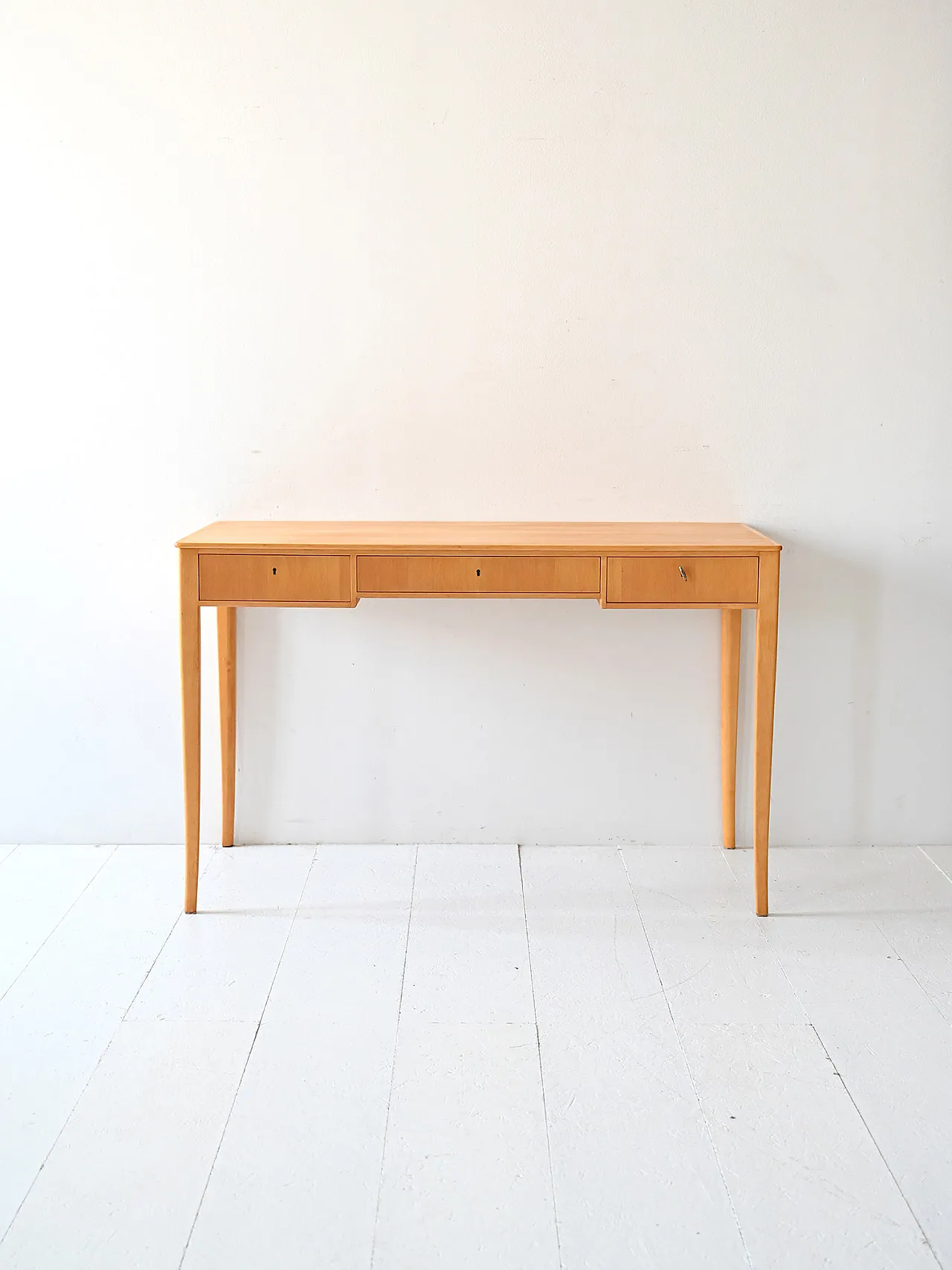 Swedish desk in light birch by Carl Malmsten for Åfors, 1990s 2