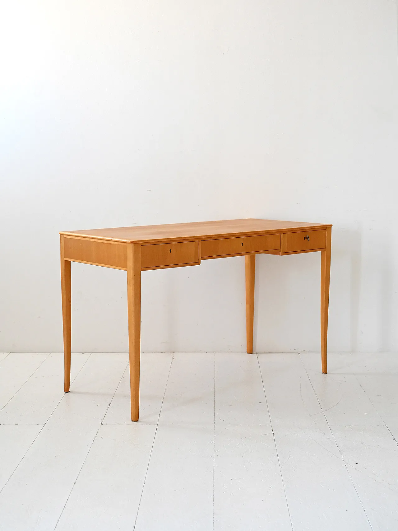 Swedish desk in light birch by Carl Malmsten for Åfors, 1990s 3
