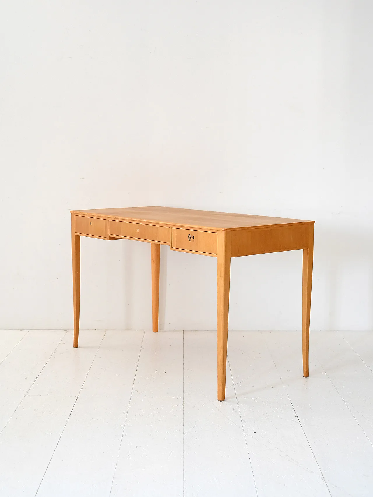 Swedish desk in light birch by Carl Malmsten for Åfors, 1990s 4