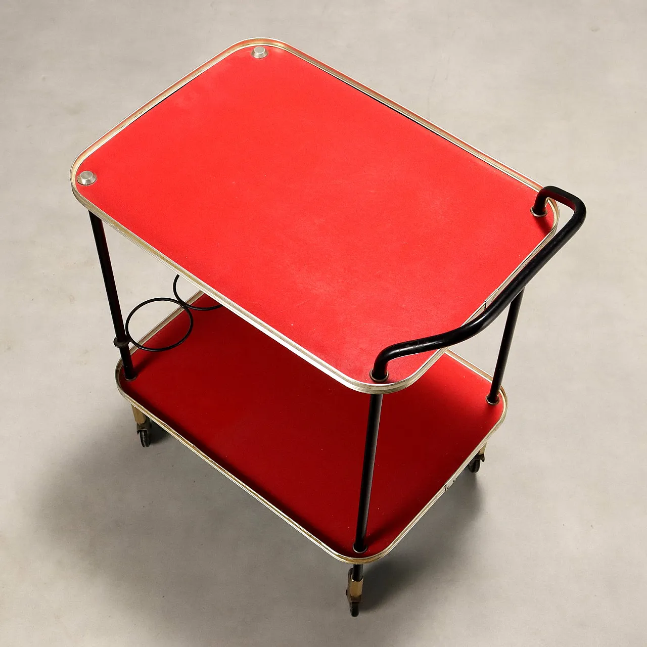 Carrello da cucina in plastica e metallo, anni '60 4