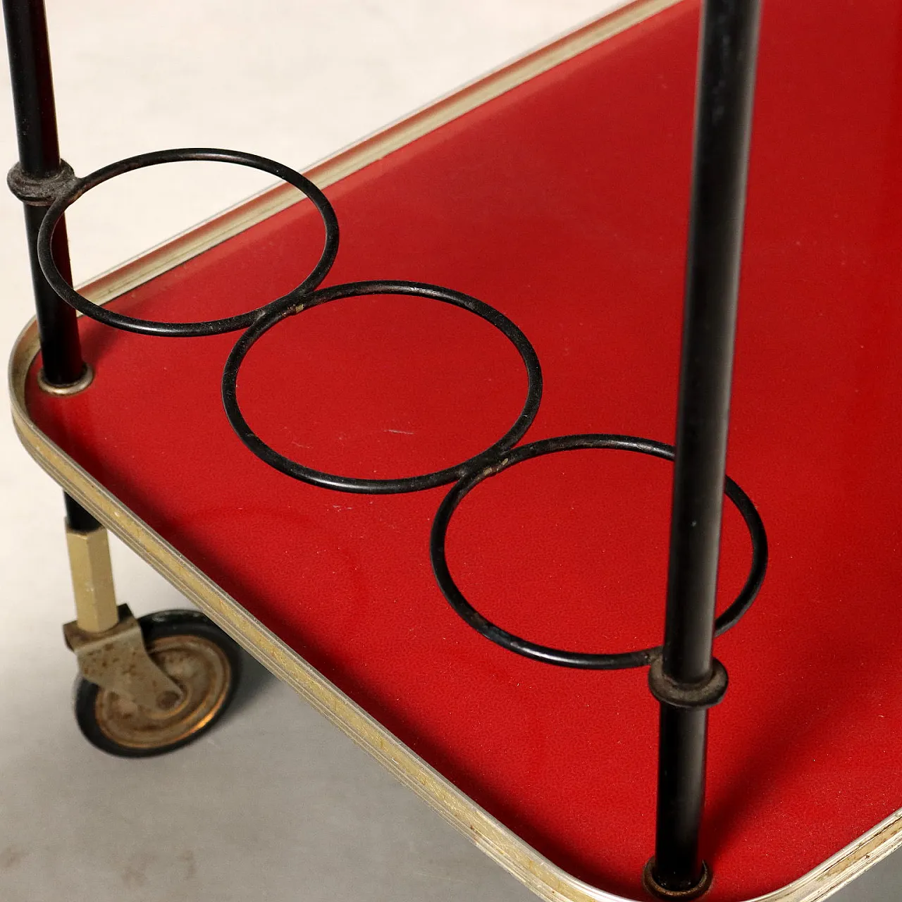 Carrello da cucina in plastica e metallo, anni '60 6