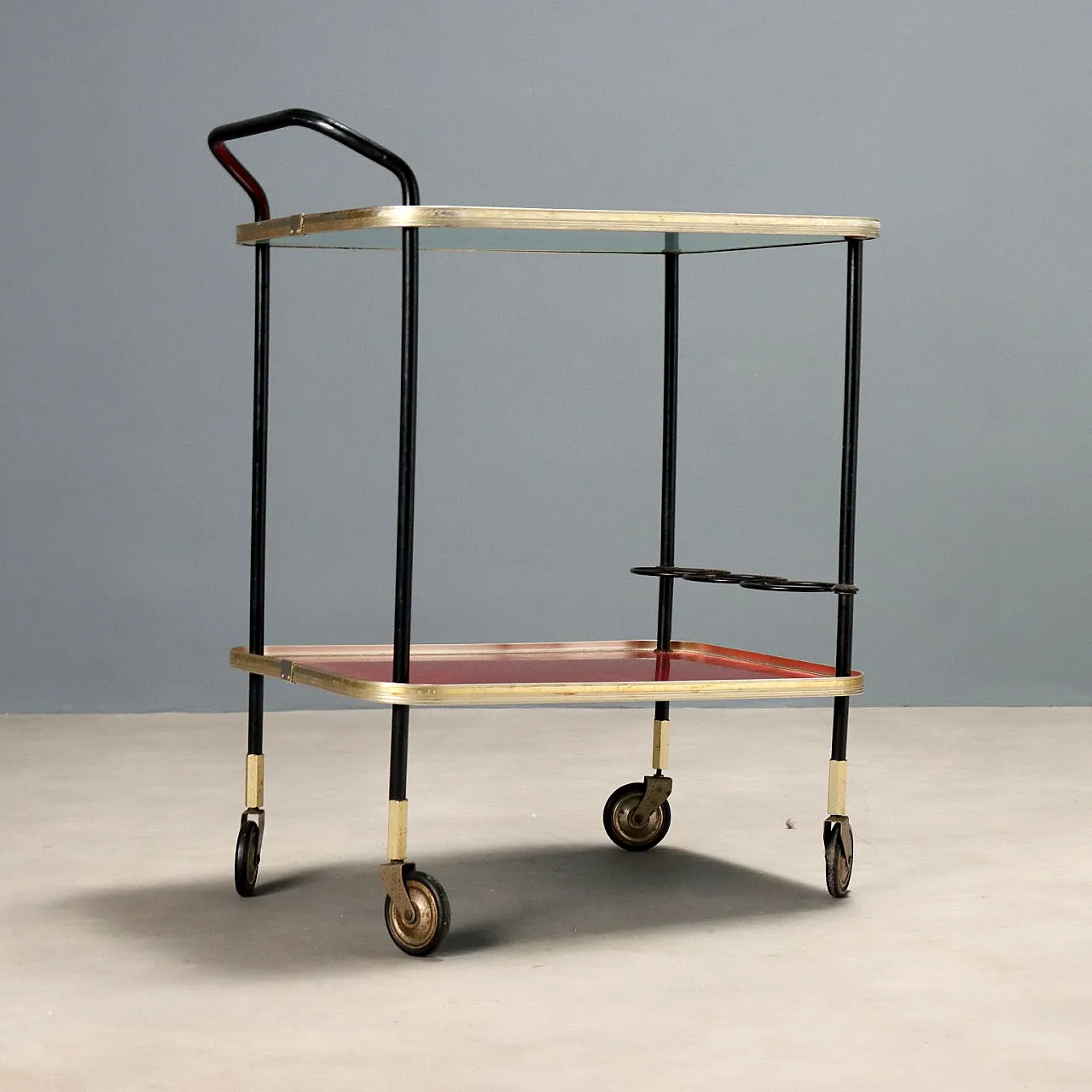 Carrello da cucina in plastica e metallo, anni '60 8