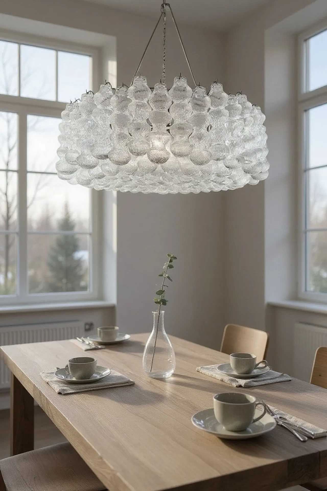Large Bubble Chandelier in Murano Glass, 1980s 1