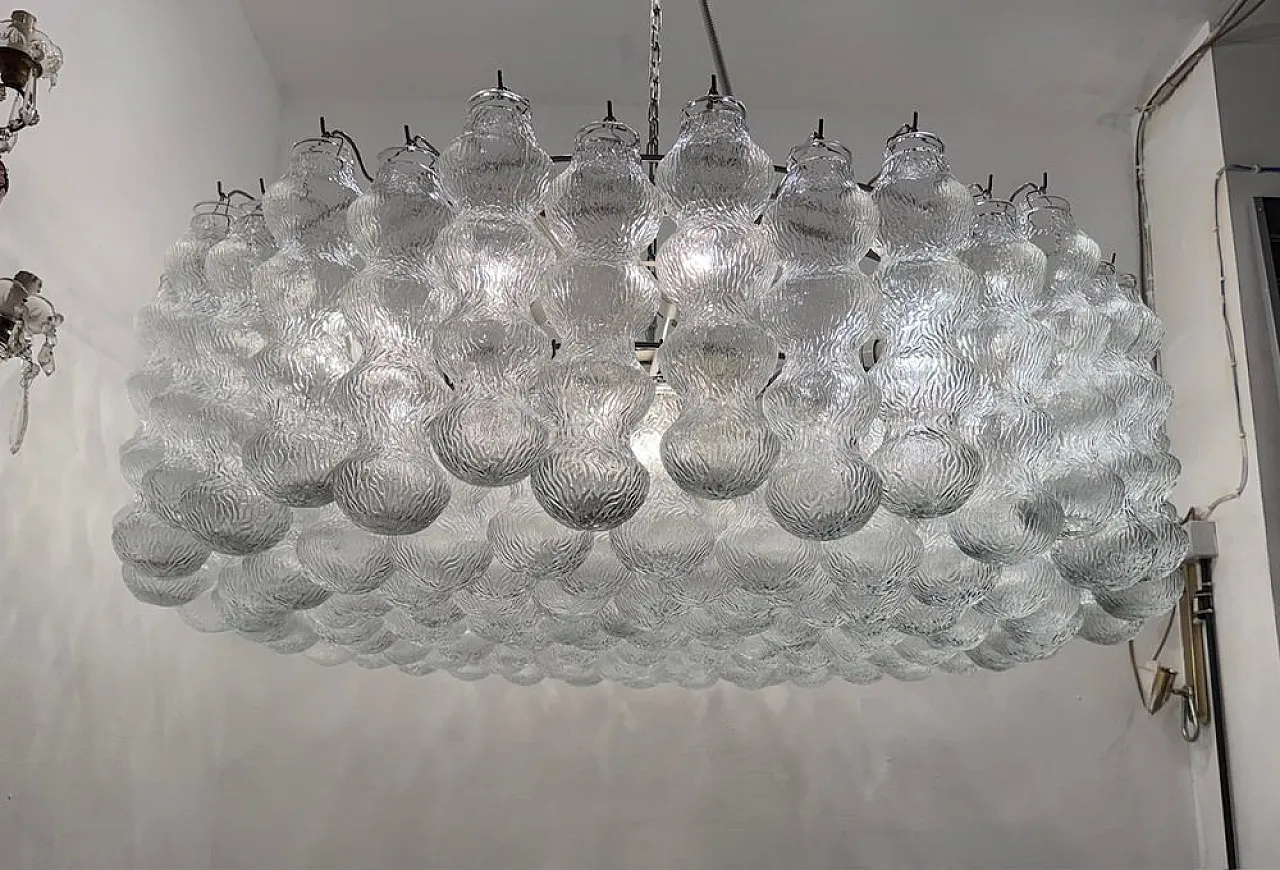 Large Bubble Chandelier in Murano Glass, 1980s 2