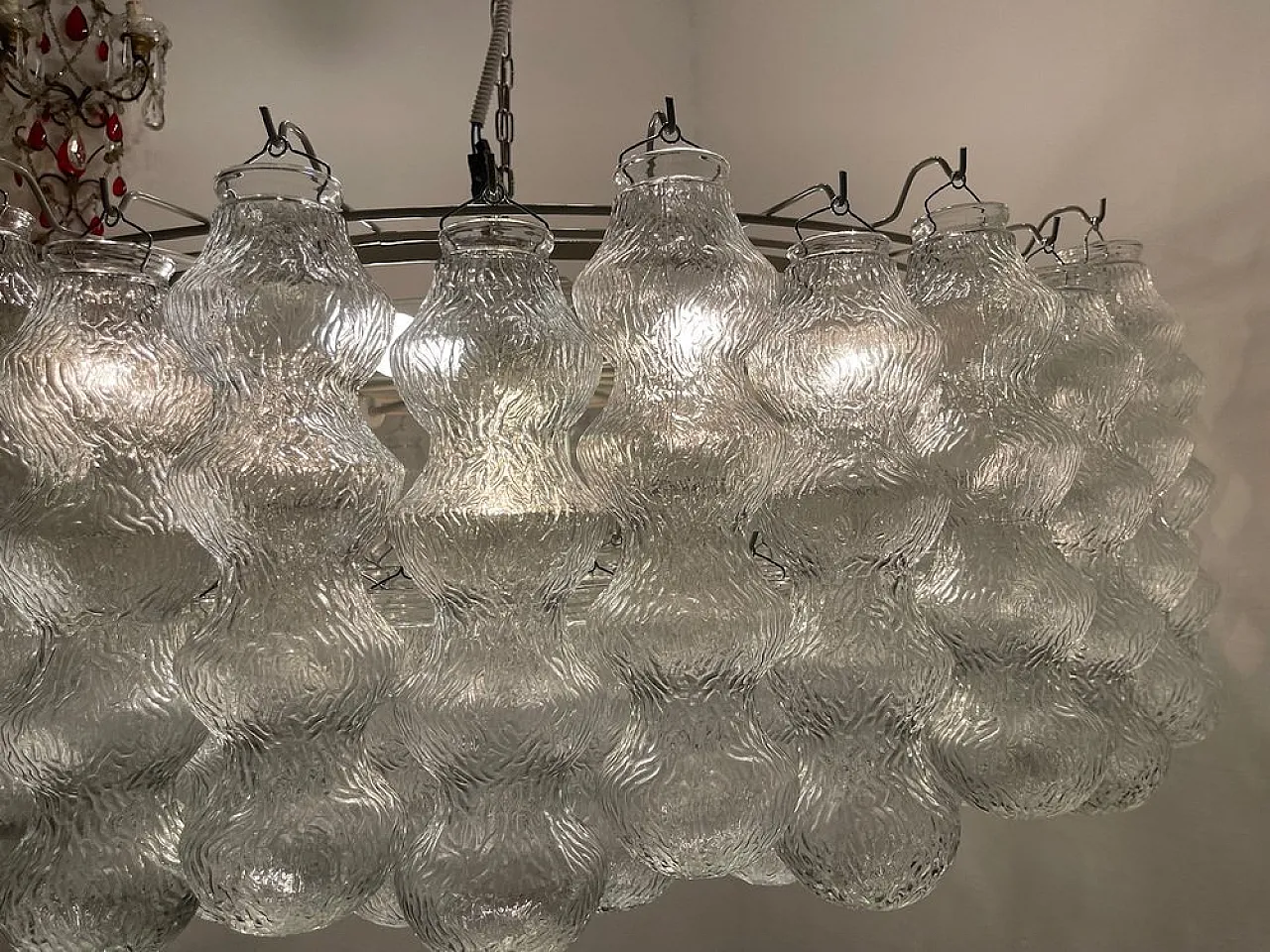 Large Bubble Chandelier in Murano Glass, 1980s 3