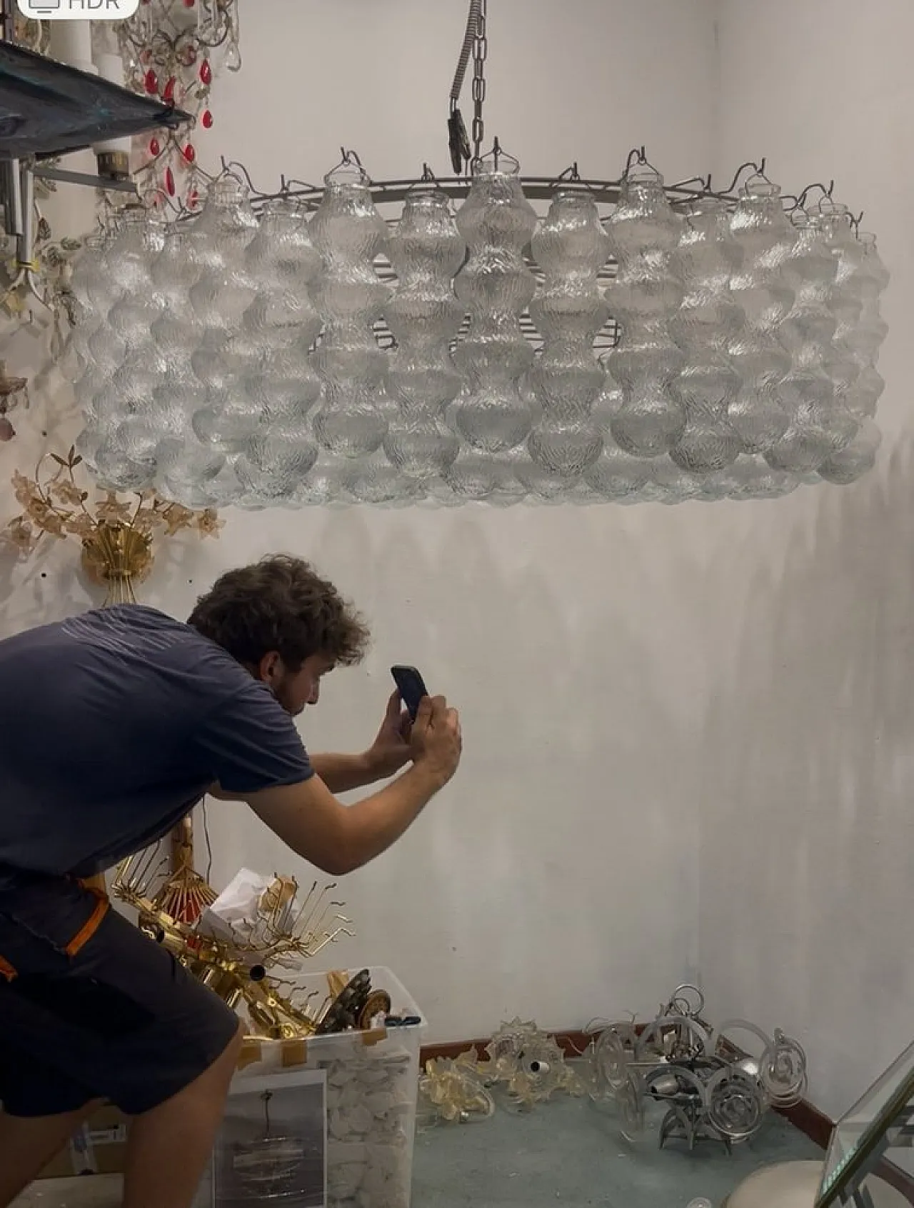 Large Bubble Chandelier in Murano Glass, 1980s 4