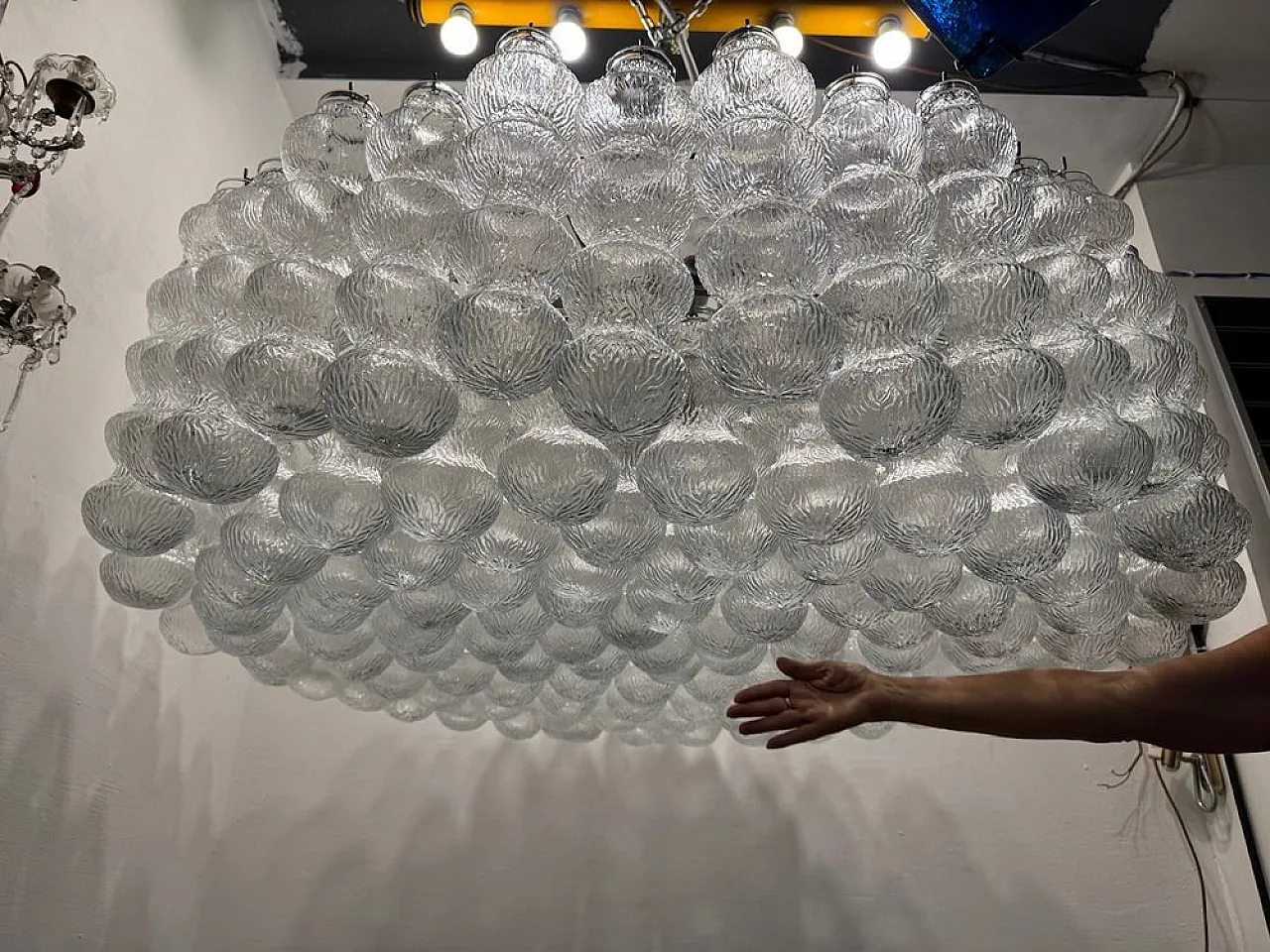 Large Bubble Chandelier in Murano Glass, 1980s 11