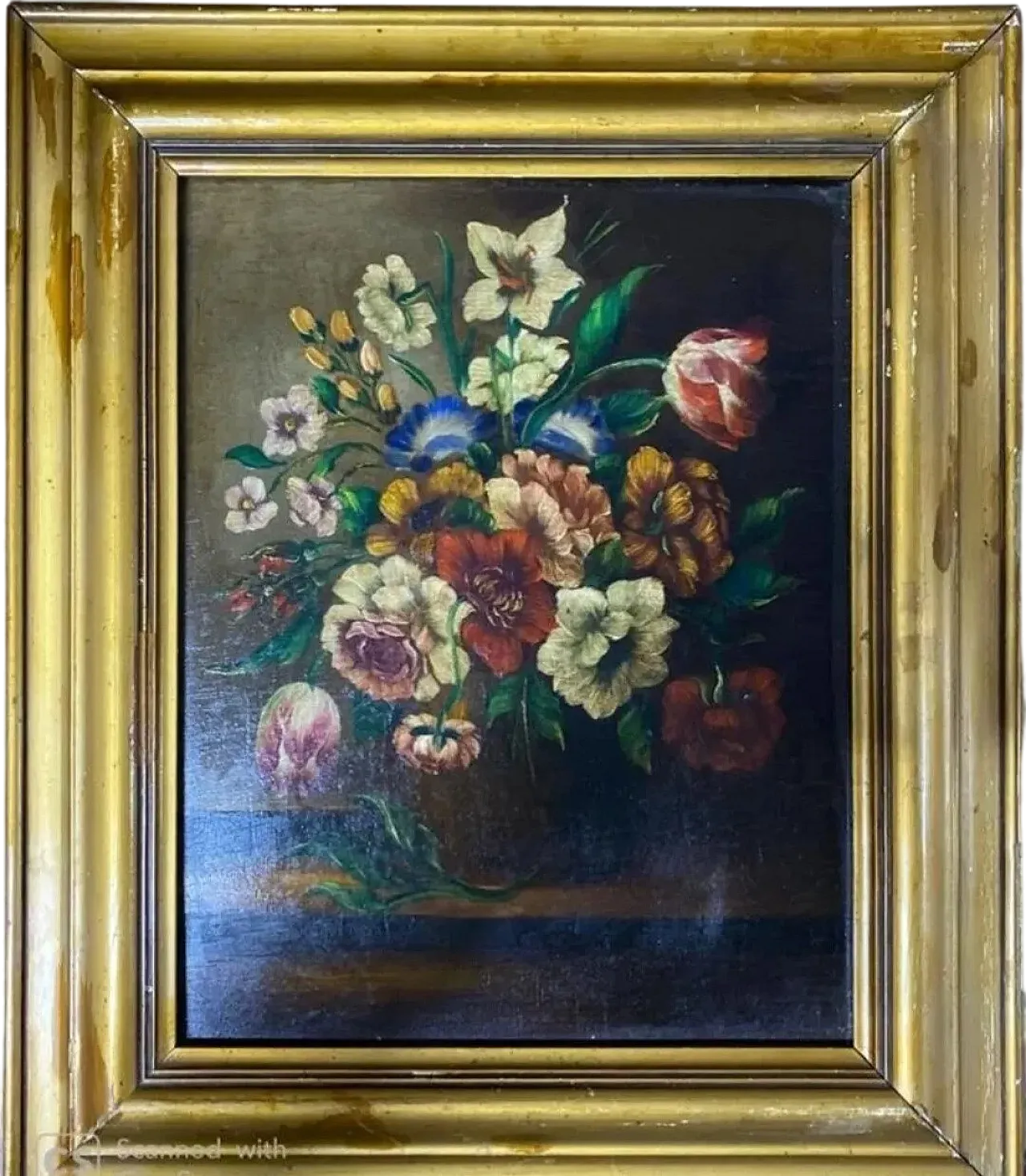 Still life bouquet of flowers, oil painting, 20th century 3