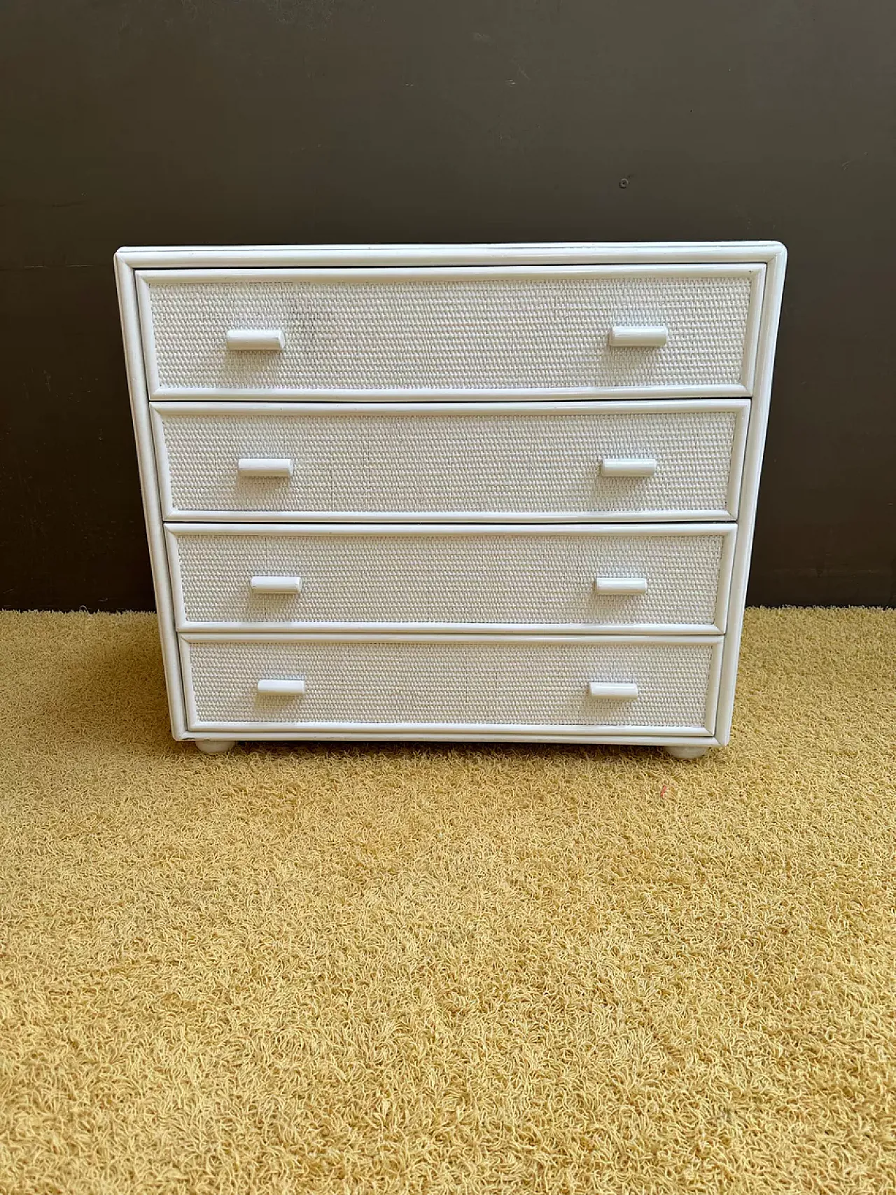 White rattan chest of drawers, 20th century 2