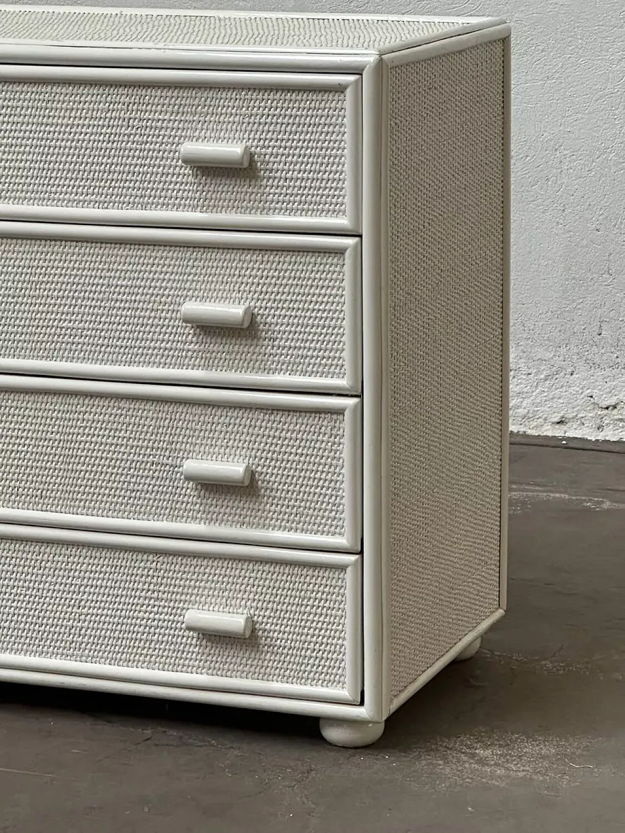 White rattan chest of drawers, 20th century 8
