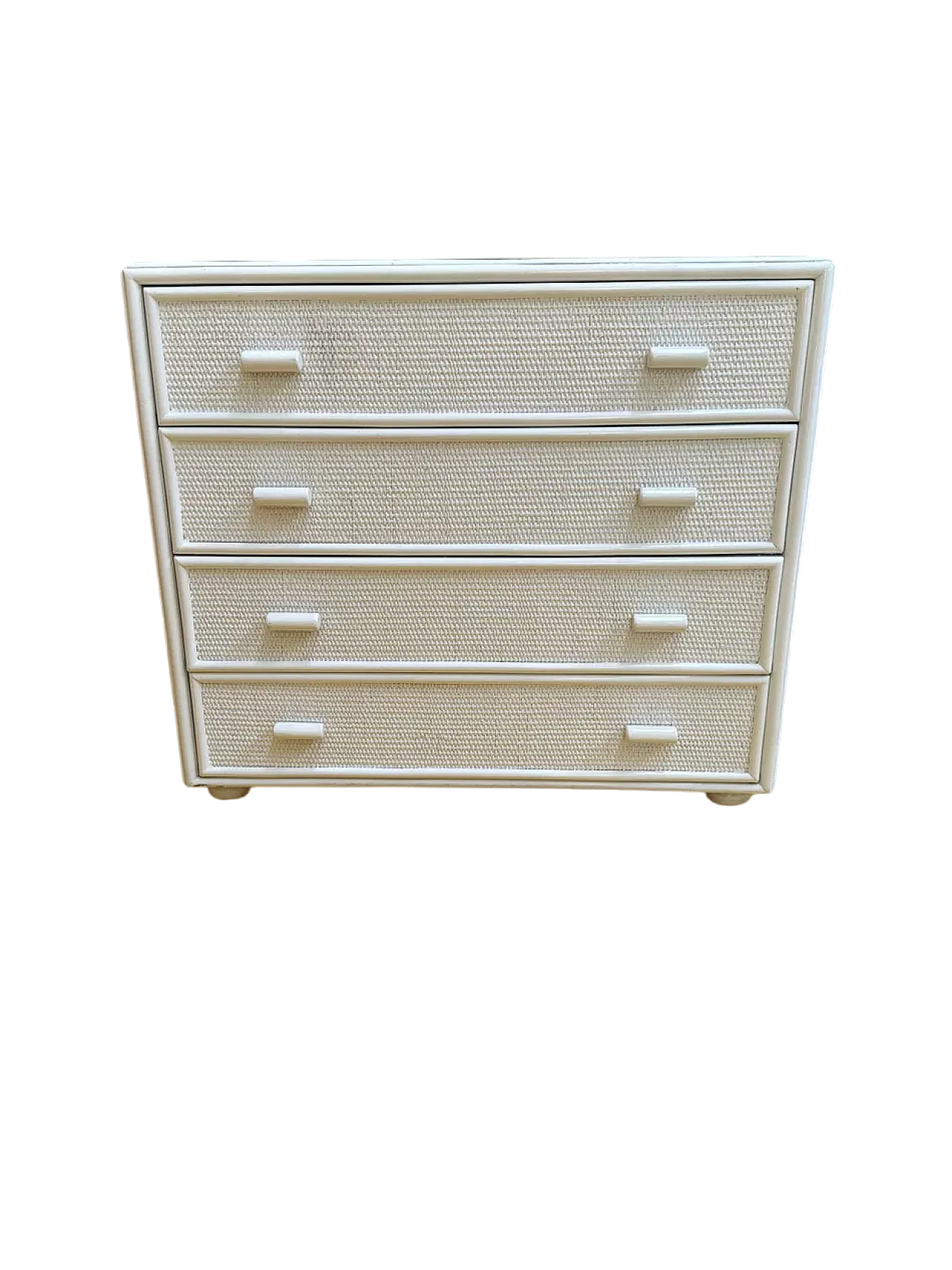 White rattan chest of drawers, 20th century 10