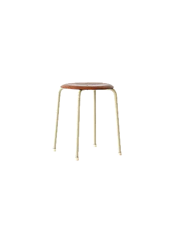 Scandinavian 1960s Stool in Metal and Teak