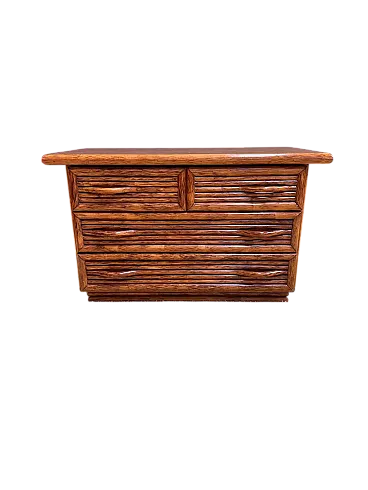 Maugrion bamboo chest of drawers for Roche Bobois, 1980s
