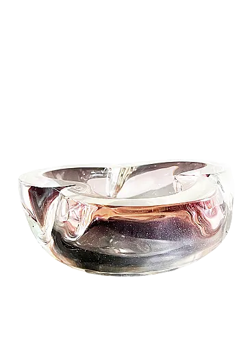 Ciotola svuota tasche in vetro di Murano trasparente e viola, anni '60